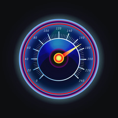 Arrow on measuing gauge or speedometer