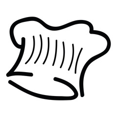 Isolated toque outline on a white background, vector illustration