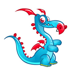 Happy cartoon dragon. Vector illustration