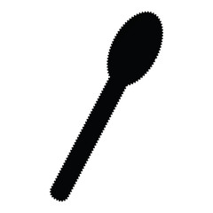 Isolated spoon silhuette on a white bckground, vector illustration