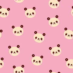 cute panda bears seamless pattern