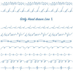 girly hand drawn decoration line set 01