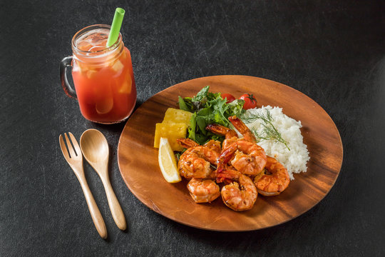 ガーリックシュリンプ　Hawaiian cuisine garlic shrimp