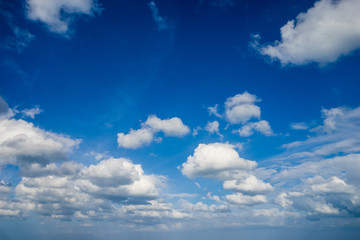 Naklejka na ściany i meble blue sky with clouds closeup.