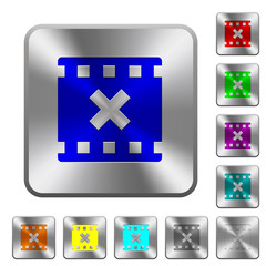 Obraz premium Movie cancel rounded square steel buttons