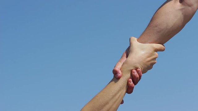 The concept of help and empathy. The Hand of Salvation