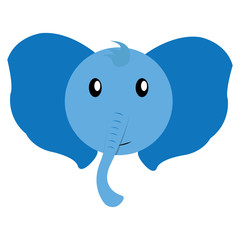 Isolated avatar of elephant on a white background, vector illustration