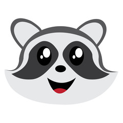 Isolated avatar of raccoon on a white background, vector illustration