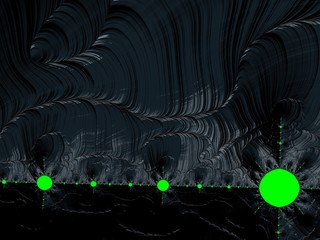 Black Fractal pattern on a green background.