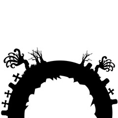 Isolated evil cementery on a white background, vector illustration