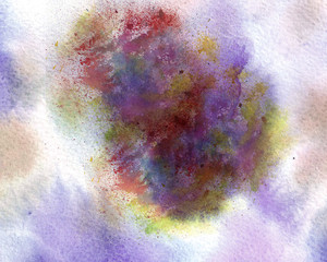 Fototapeta premium Colorful watercolor stain. Paper textured. Hand made painting background.