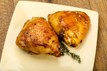 Roasted chicken thighs