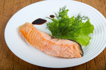 Steamed salmon