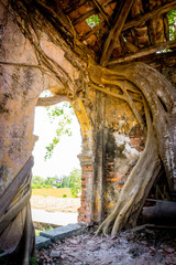 Part of  the ruin temple in Go Cong Vietnam