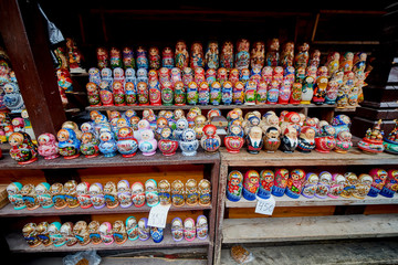 Moscow - 22.04.2017: The market at Izmailovsky Kremlin, Moscow