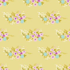 Elegant gentle trendy pattern in small-scale flower. Millefleurs. Liberty style. Floral seamless background for textile, cotton fabric, covers, manufacturing, wallpapers, print, gift wrap and scrapboo
