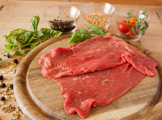 Carpaccio of beef with spices,