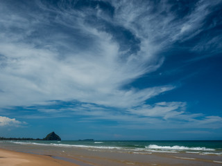 beach and blue sky with the cloud