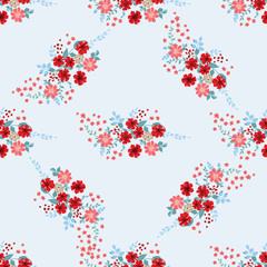 Elegant gentle trendy pattern in small-scale flower. Millefleurs. Liberty style. Floral seamless background for textile, cotton fabric, covers, manufacturing, wallpapers, print, gift wrap and scrapboo