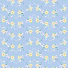 Elegant gentle trendy pattern in small-scale flower. Millefleurs. Liberty style. Floral seamless background for textile, cotton fabric, covers, manufacturing, wallpapers, print, gift wrap and scrapboo