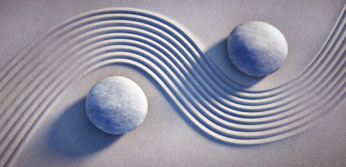 2 Steine im Zen-Garten