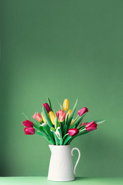 Jug with tulips