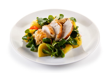 Roast chicken with potatoes