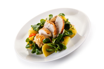 Roast chicken with potatoes