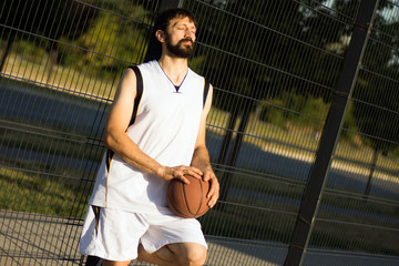 relaxing basketball player