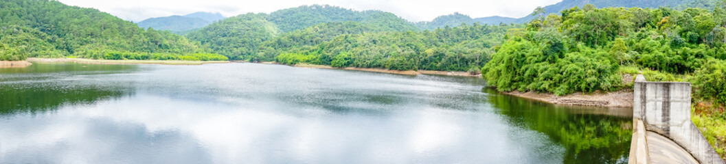 Landscape of hydroelectric powerplant in forest
