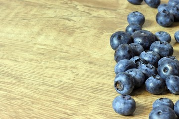 Fresh blueberries on wooden table