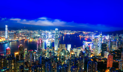 Fototapeta premium Hong Kong Victoria Harbor night view