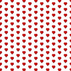 Seamless Hand-Painted Red Heart Pattern/Background - Pattern Two