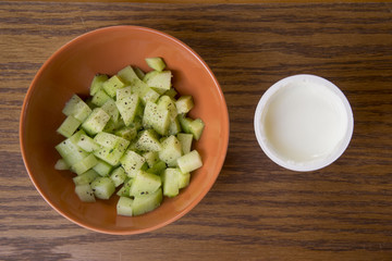 Cucumber salad with yogurt
