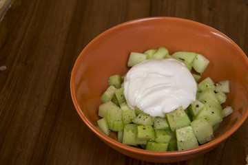 Cucumber salad with yogurt