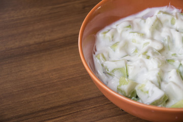 Cucumber salad with yogurt