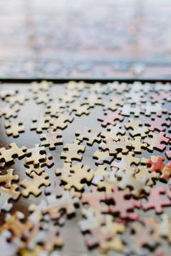 Jigsaw Puzzle on a Table