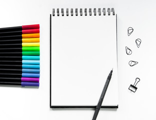 Desk mockup with sketchbook