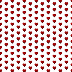 Seamless Hand-Painted Red Heart Pattern/Background - Pattern Two
