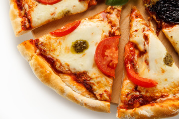 Pizza on white background