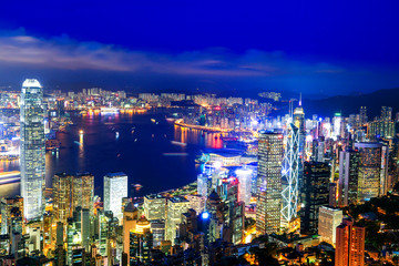 Hong Kong Victoria Harbor night view