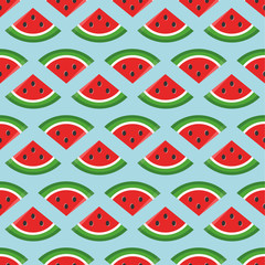 Pattern image of a piece of watermelon on a blue background