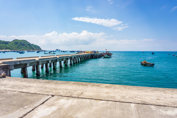 Pier of Cu Lao Xanh island in Qui Nhon Viet Nam