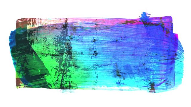 Grunge brush strokes. Abstract hand - painted element. Underline and border design. Seamless looping background. 4K