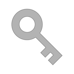 Dark Gray Key Icon Isolated, Concept - Solution, Access, Unlock