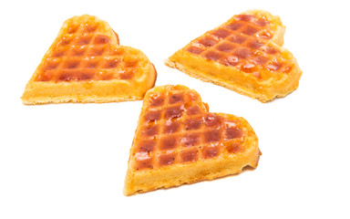 Waffle hearts isolated
