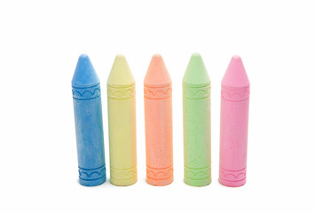 chalks in a variety of colors arranged