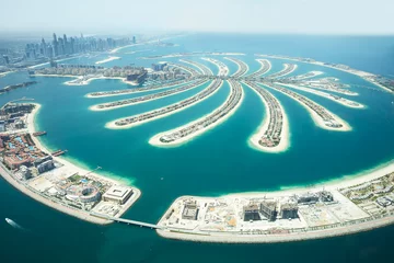 Fotobehang Dubai Luchtfoto van Palm Island in Dubai