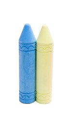 chalks in a variety of colors arranged