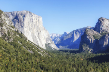 Yosemite National Park Valley. Autumn. Tunnel View